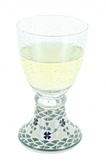 Sage Floral Wine Glass